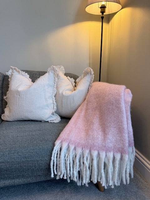 Natural Beige Stripe Linen Cushion